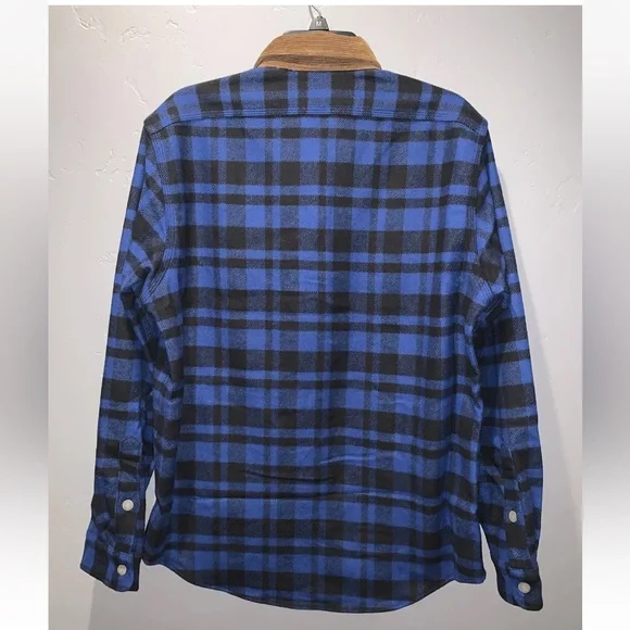 Polo Ralph Lauren Classic Fit Mens Blue/Black PLAID WOOL Shirt Sz XXL NWT.